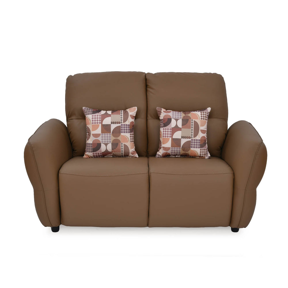 Norma 2 Seater Fixed Sofa- Camel Brown