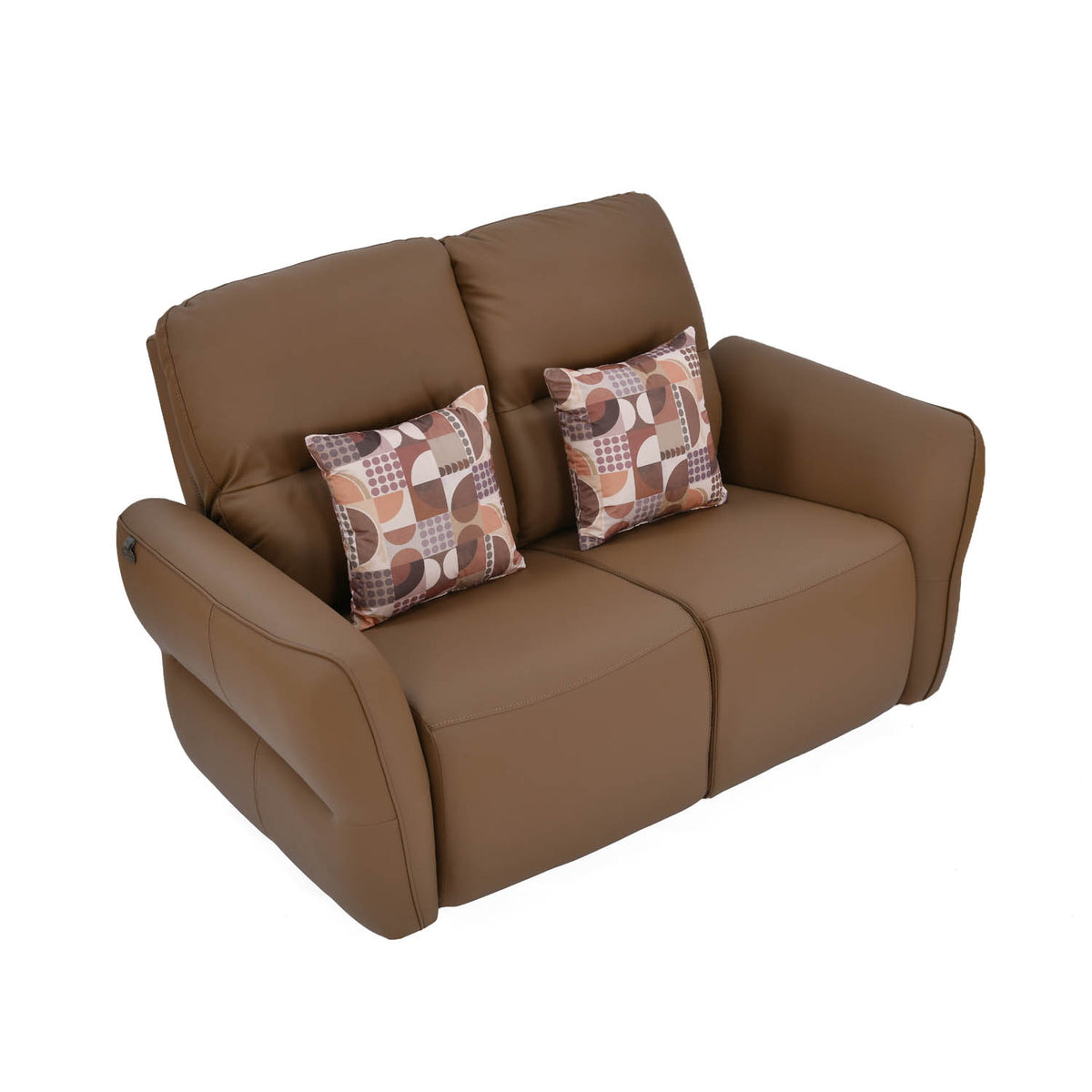 Norma 2 Seater Fixed Sofa- Camel Brown