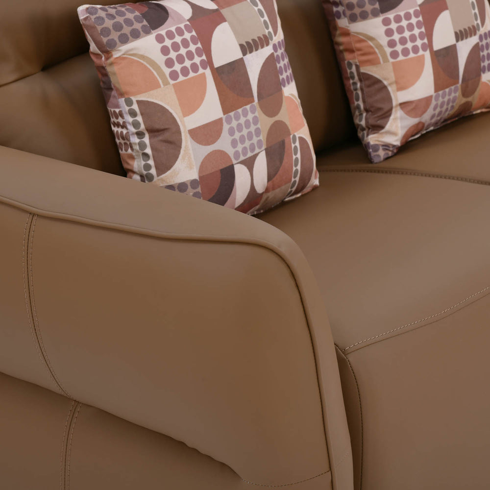 Norma 2 Seater Fixed Sofa- Camel Brown