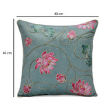 Madhuban Blooming Vines 16" x 16" Cushion Cover- Green