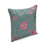 Madhuban Blooming Vines 16" x 16" Cushion Cover- Green