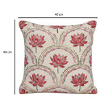 Madhuban Mini Lotuses 16" x 16" Cushion Cover- Pink