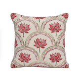 Madhuban Mini Lotuses 16" x 16" Cushion Cover- Pink