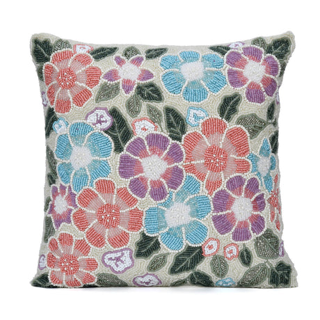 Petal Poetry Decorative Floral 16'' x 16'' Cushion Cover- Multicolor
