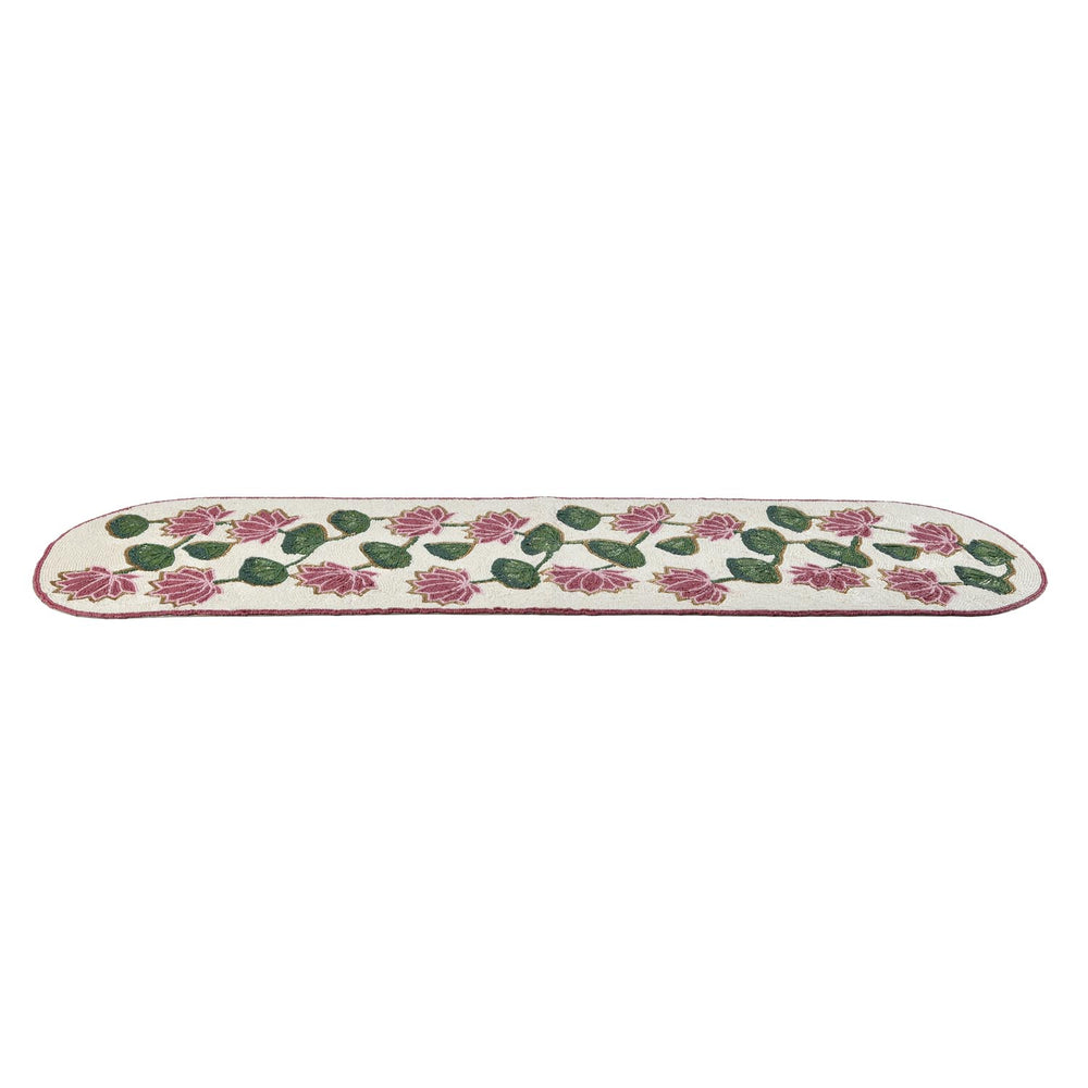 Madhuban Lotus Motif 6-Seater Table Runner- Pink