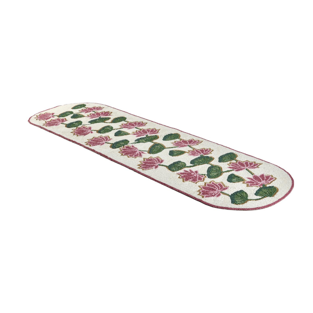 Madhuban Lotus Motif 6-Seater Table Runner- Pink