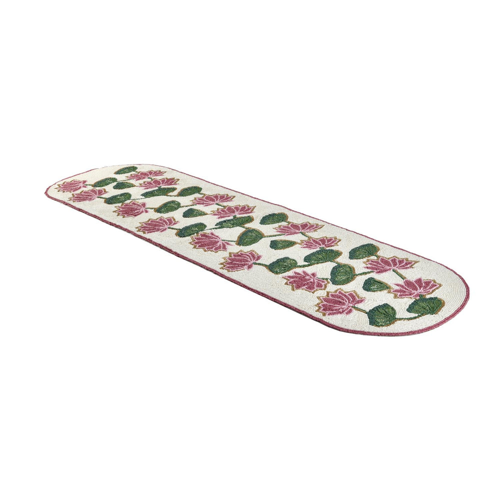 Madhuban Lotus Motif 6-Seater Table Runner- Pink