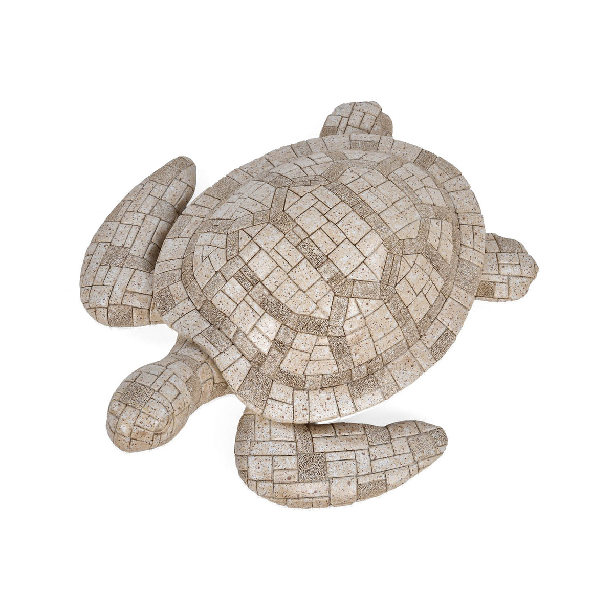 Urban Safari Turtle Mosaic Showpiece - Beige