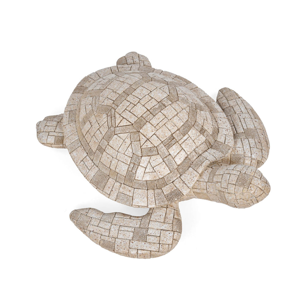 Urban Safari Turtle Mosaic Showpiece - Beige