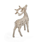 Urban Safari Wild Deer Mosaic Showpiece- Beige