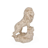 Urban Safari Lion Mosaic Showpiece- Beige