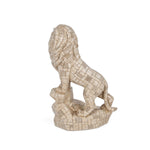 Urban Safari Lion Mosaic Showpiece- Beige