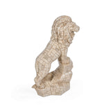 Urban Safari Lion Mosaic Showpiece- Beige
