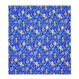 Floral Polyester Double Bedsheet with 2 Pillow Covers (Indigo)