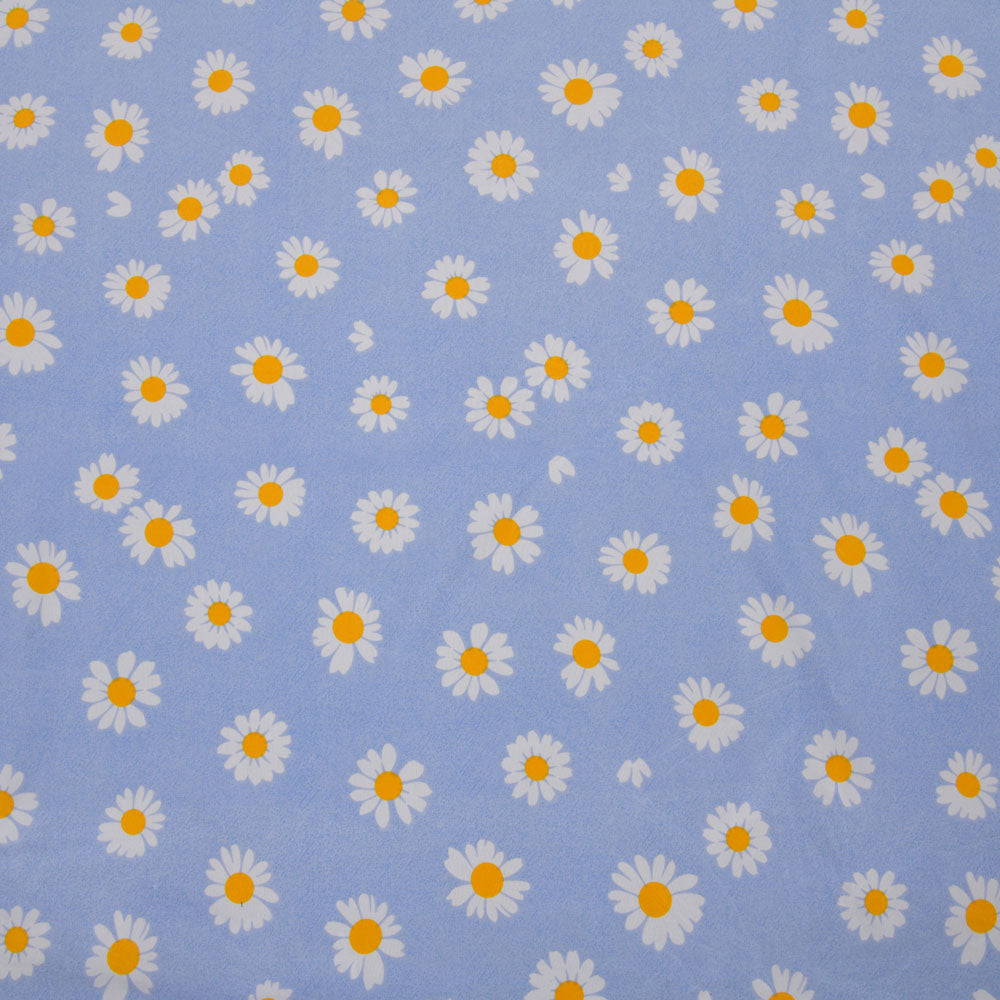 Floral Polyester Single Bedsheet with 1 Pillow Cover (Blue)