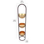 Three Layer Metal Planter (Brown & Gold)