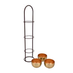 Three Layer Metal Planter (Brown & Gold)