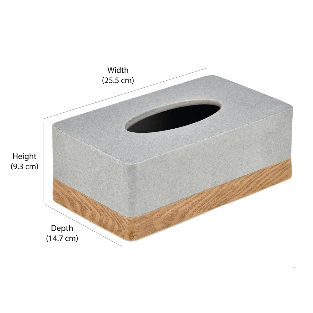 Buy Wooden Finish Polyresin Rectangular Tissue Box Online in India