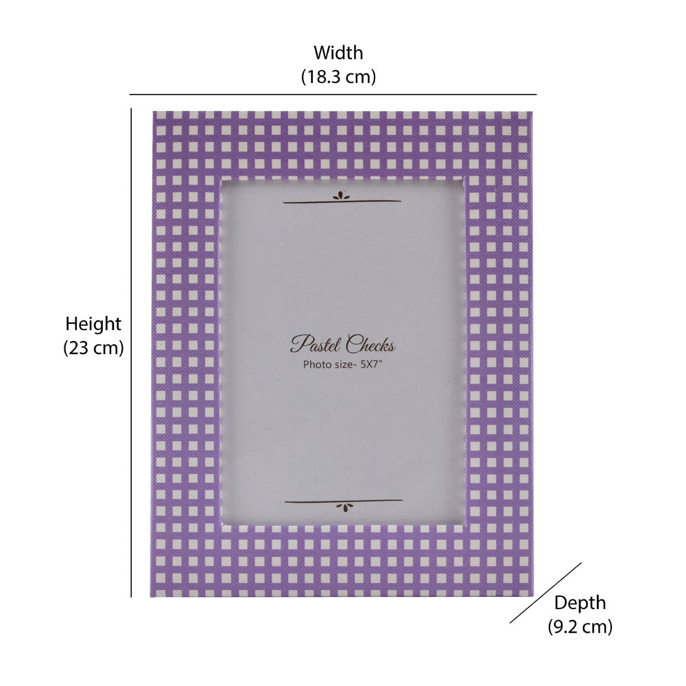 Checkered Table Photo Frame (Purple, 5 x 7 Inch)