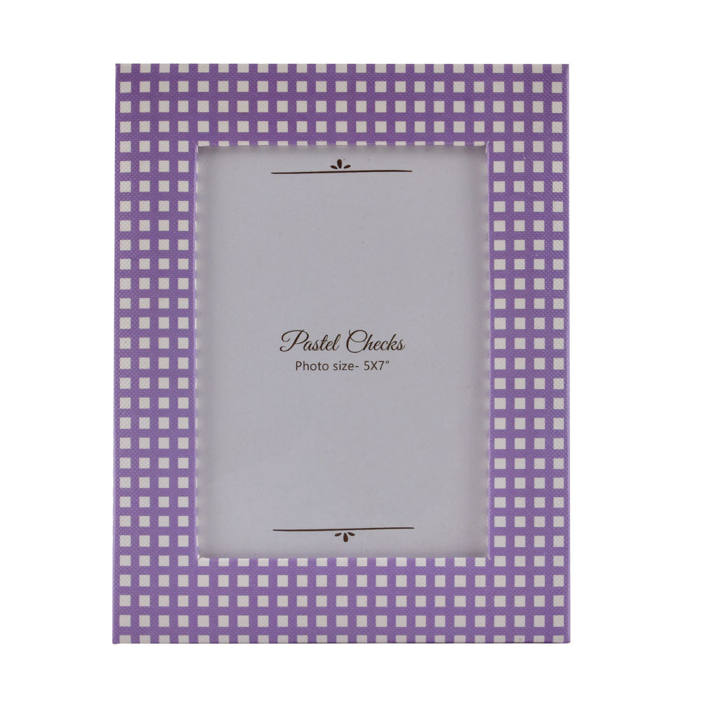 Checkered Table Photo Frame (Purple, 5 x 7 Inch)