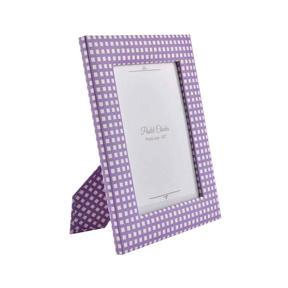 Checkered Table Photo Frame (Purple, 5 x 7 Inch)