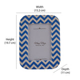 Chevron Design Table Photo Frame (Blue, 4 x 6 Inch)