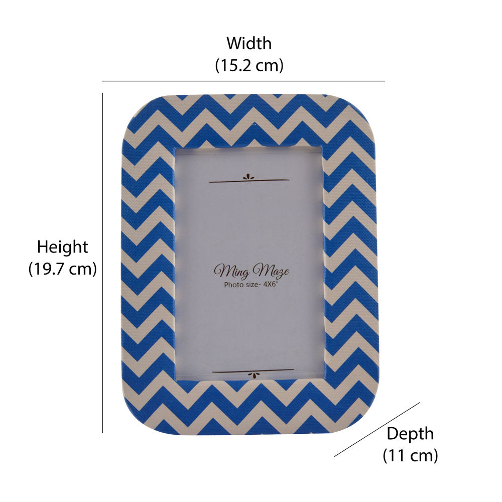 Chevron Design Table Photo Frame (Blue, 4 x 6 Inch)