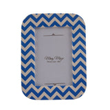 Chevron Design Table Photo Frame (Blue, 4 x 6 Inch)