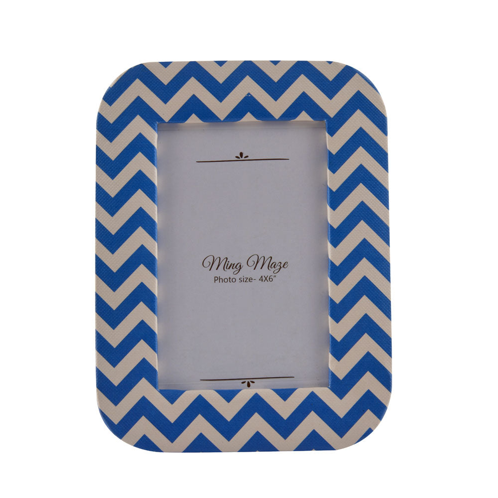 Chevron Design Table Photo Frame (Blue, 4 x 6 Inch)