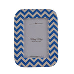 Chevron Design Table Photo Frame (Blue, 4 x 6 Inch)