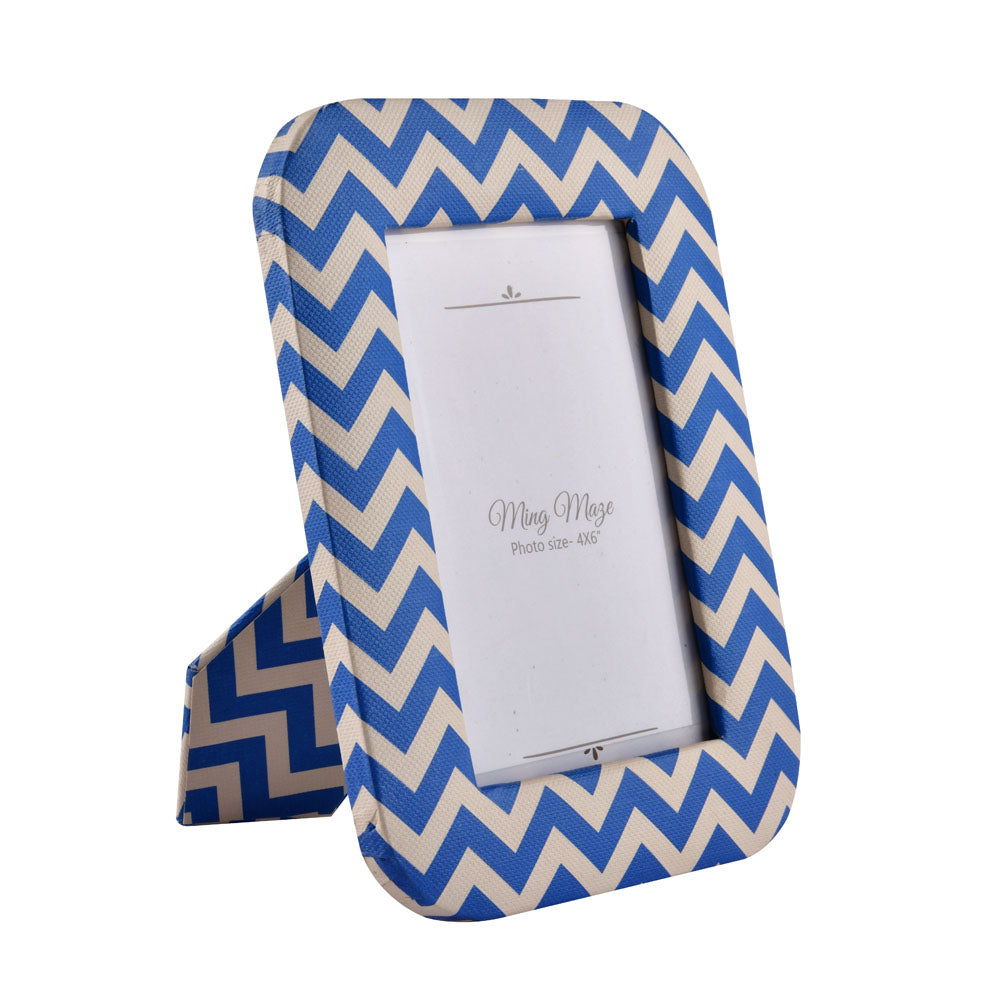 Chevron Design Table Photo Frame (Blue, 4 x 6 Inch)