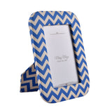 Chevron Design Table Photo Frame (Blue, 4 x 6 Inch)