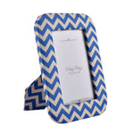 Chevron Design Table Photo Frame (Blue, 4 x 6 Inch)