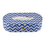 Chevron Design Oval Tissue Box (Blue)
