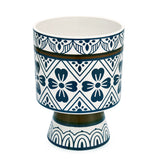 Floral Design Decorative Dolomite Planter (Blue & White)