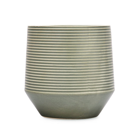 Fluting Design Decorative Dolomite Planter (Green)