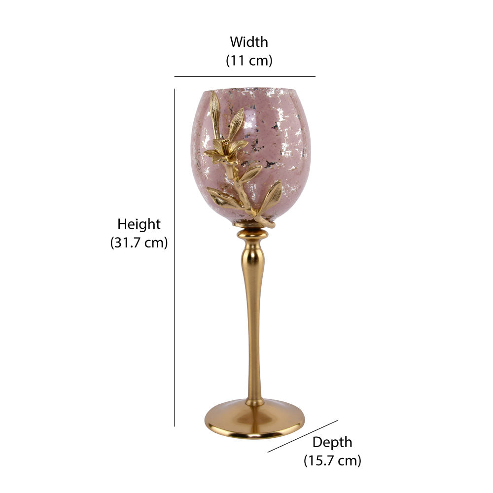 Lily Twigs Candle Holder  - Medium (Pink & Gold)
