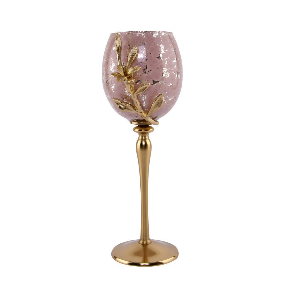 Lily Twigs Candle Holder  - Medium (Pink & Gold)