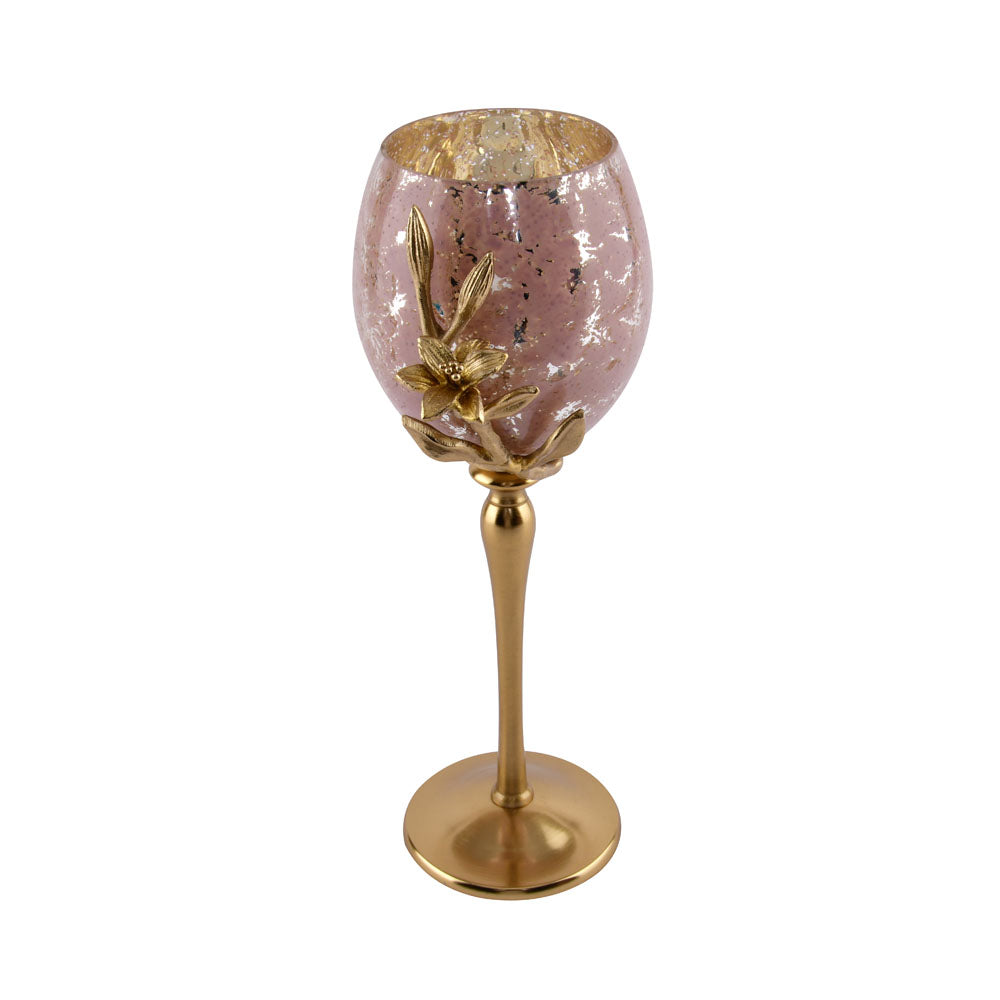 Lily Twigs Candle Holder  - Medium (Pink & Gold)