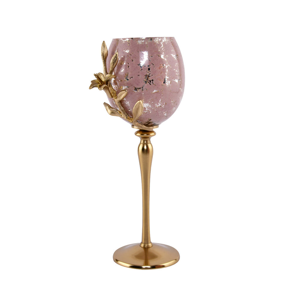 Lily Twigs Candle Holder  - Medium (Pink & Gold)