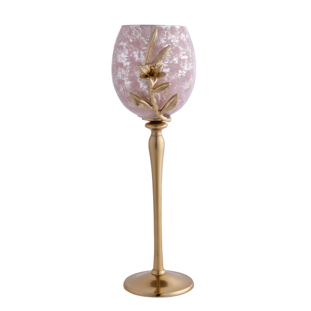 Lily Twigs Candle Holder - Large (Pink & Gold)