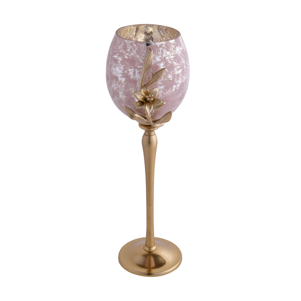 Lily Twigs Candle Holder - Large (Pink & Gold)