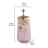 Lily Twigs Glass & Metal Urn (Small, Pink & Gold)