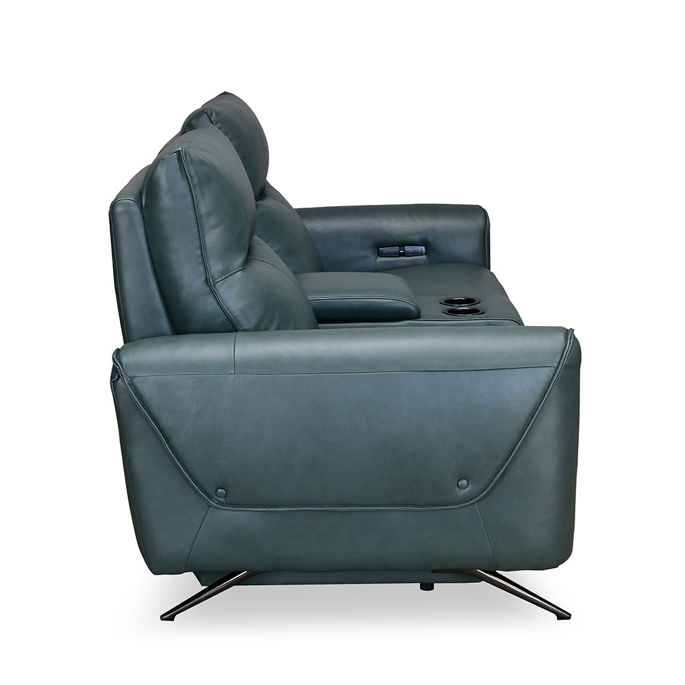 Beatrix 2 Seater Dual Motor Electric Recliner with Console- Green
