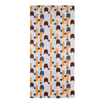 Abstract Semi Transparent 7 Ft Polyester Door Curtains Set Of 2 (Multicolor)