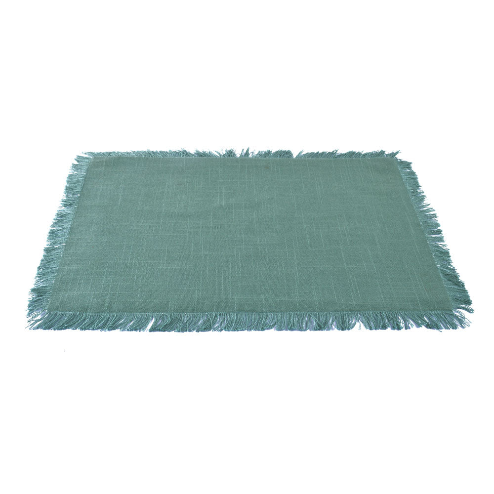 Tassel Edges Cotton Placemat Set of 4 (Green)