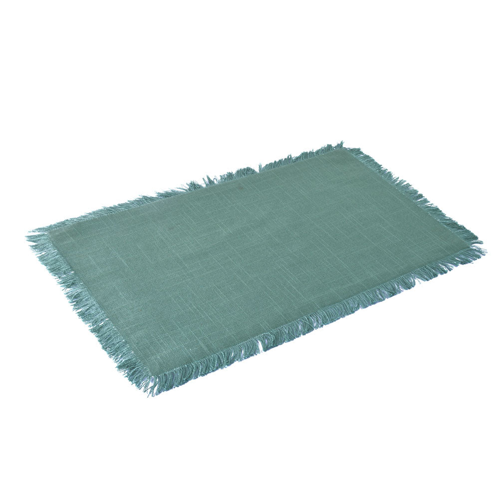 Tassel Edges Cotton Placemat Set of 4 (Green)