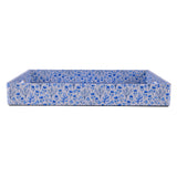 Floral Canvas & MDF Serving Tray (Blue)