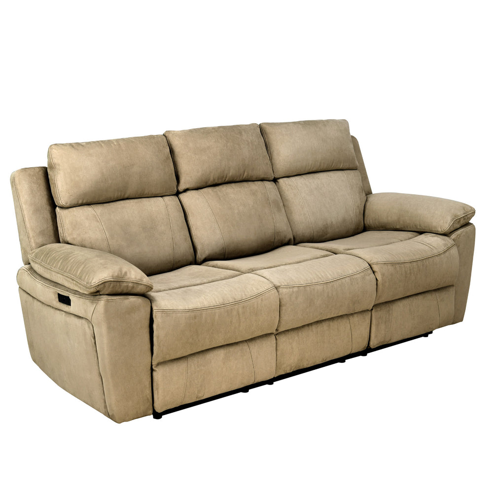 Clapton 3 Seater Double Motor Electric Recliner(Beige)