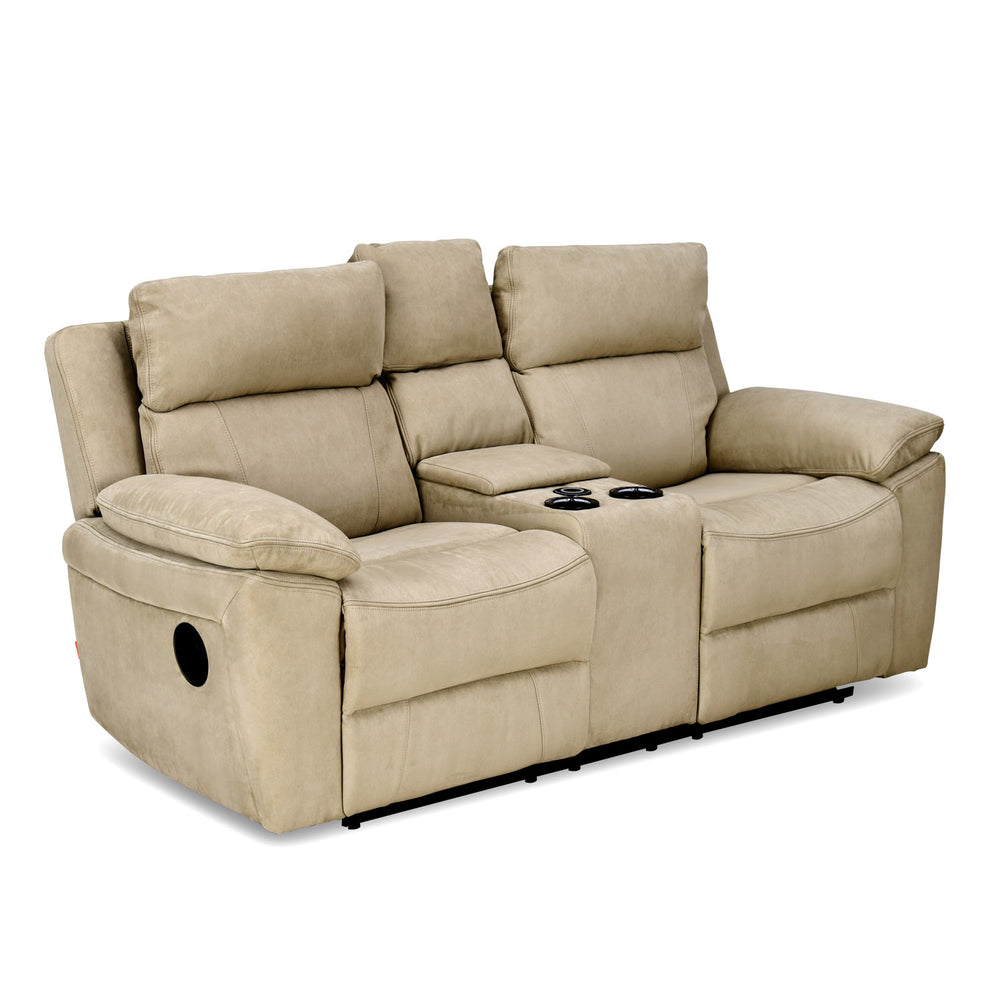 Clapton 2 Seater Double Motor Electric Recliner With Smart Center Console (Beige)
